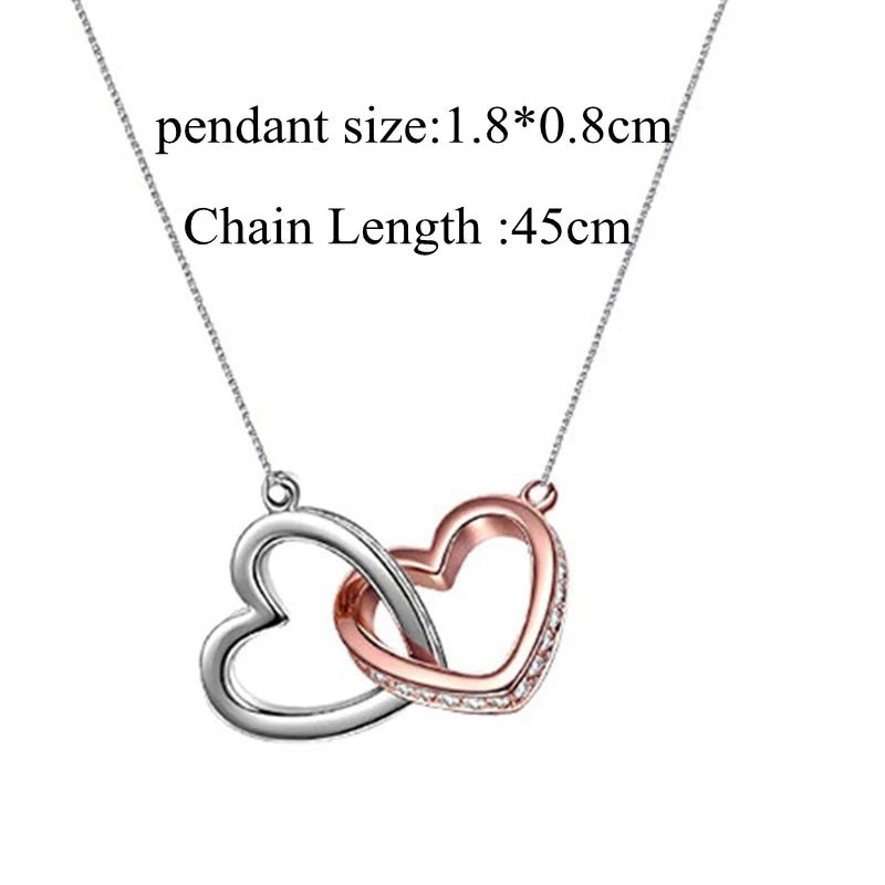 To My Soulmate Necklaces for Women Gift Heart Pendant Necklace Female Girl Crystal Infinity Necklace Gifts Wife Lovers Jewelry